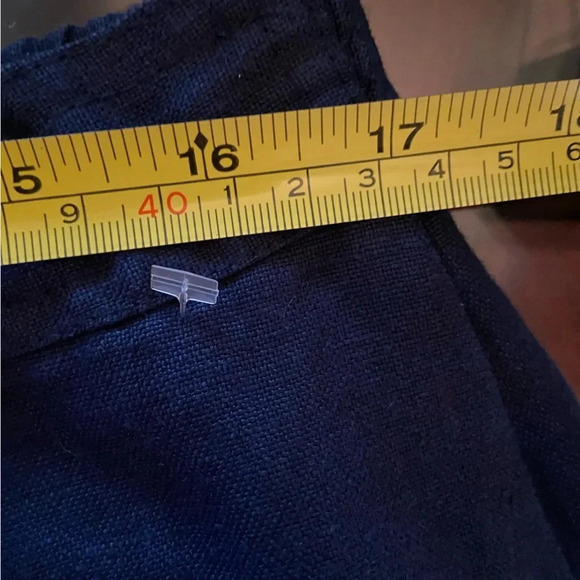 David Dart Collection 100% Linen Navy Button Front MIDI Length. Sz XL - Picture 7 of 7